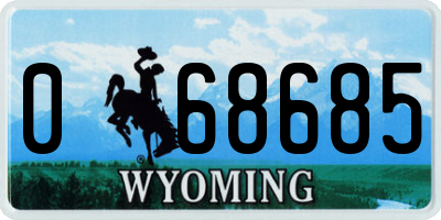 WY license plate 068685