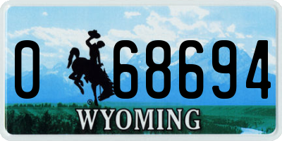 WY license plate 068694