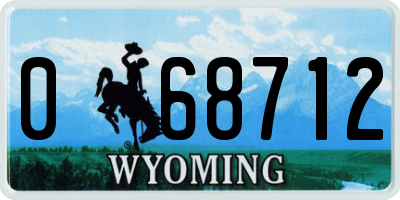 WY license plate 068712