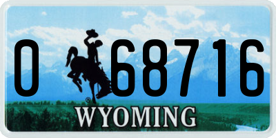WY license plate 068716