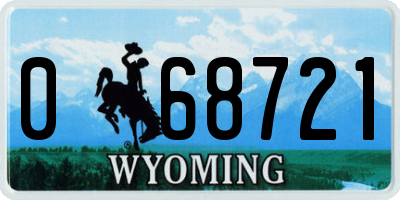 WY license plate 068721