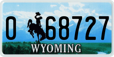 WY license plate 068727