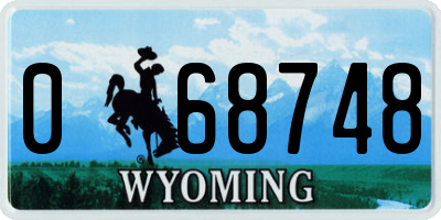 WY license plate 068748