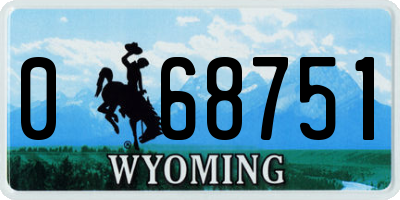WY license plate 068751