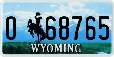 WY license plate 068765