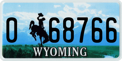 WY license plate 068766