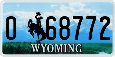 WY license plate 068772