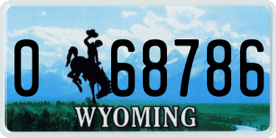 WY license plate 068786