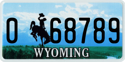 WY license plate 068789
