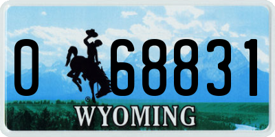 WY license plate 068831