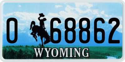 WY license plate 068862