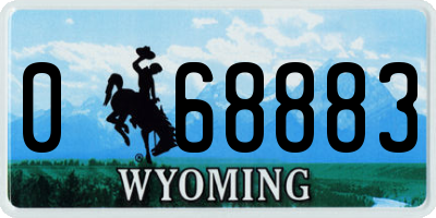 WY license plate 068883