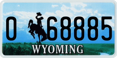 WY license plate 068885