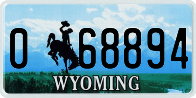 WY license plate 068894