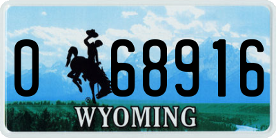 WY license plate 068916