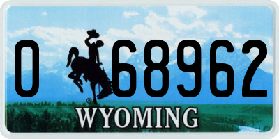 WY license plate 068962