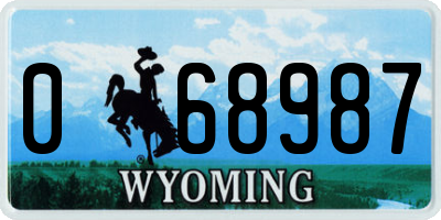 WY license plate 068987