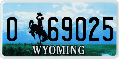 WY license plate 069025