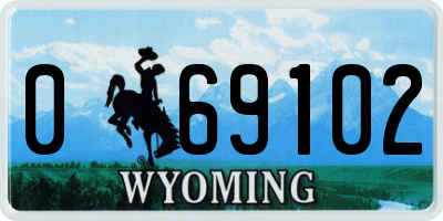WY license plate 069102