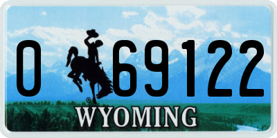 WY license plate 069122