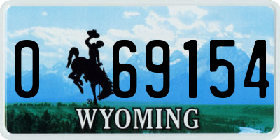 WY license plate 069154
