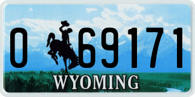 WY license plate 069171
