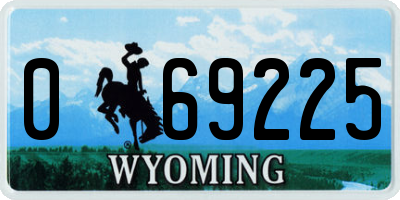 WY license plate 069225