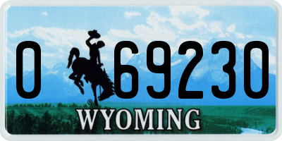 WY license plate 069230