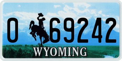 WY license plate 069242