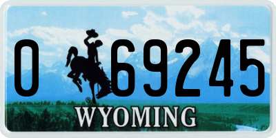 WY license plate 069245