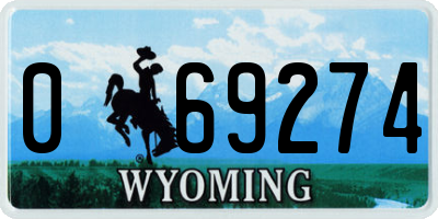 WY license plate 069274