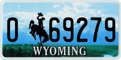 WY license plate 069279