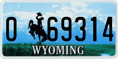 WY license plate 069314