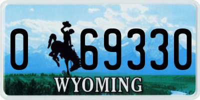 WY license plate 069330