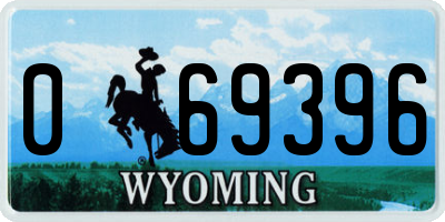 WY license plate 069396