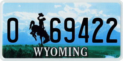 WY license plate 069422