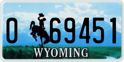 WY license plate 069451