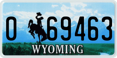 WY license plate 069463