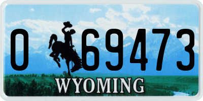 WY license plate 069473