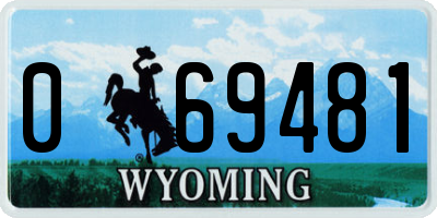 WY license plate 069481