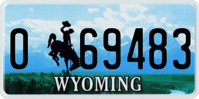 WY license plate 069483