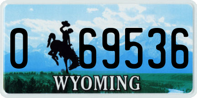 WY license plate 069536
