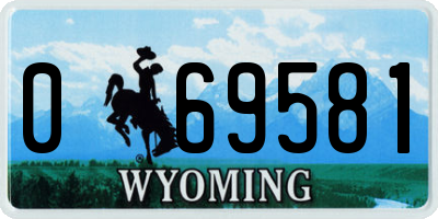 WY license plate 069581