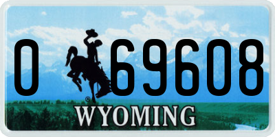 WY license plate 069608