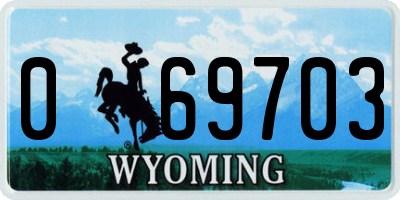 WY license plate 069703