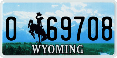 WY license plate 069708