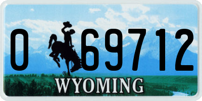 WY license plate 069712