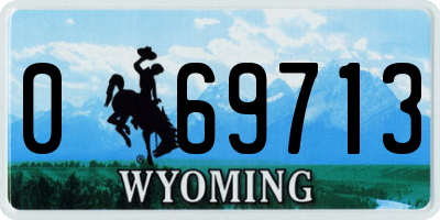 WY license plate 069713
