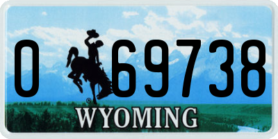 WY license plate 069738