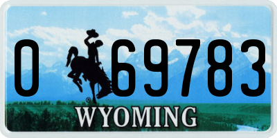 WY license plate 069783